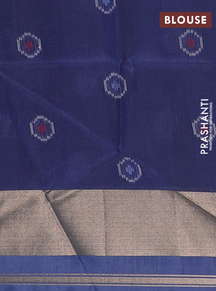 Navy Blue Semi Dupion Saree