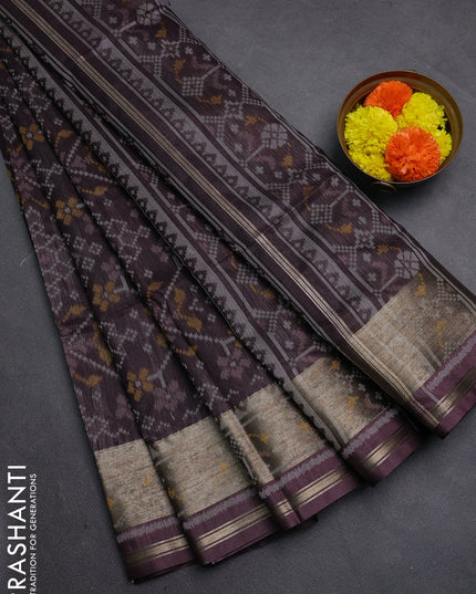 Brown Semi Dupion Saree