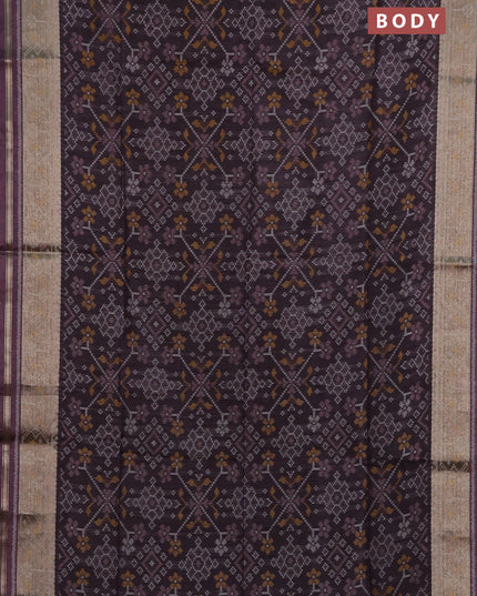 Brown Semi Dupion Saree