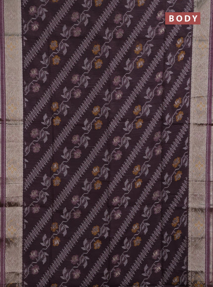 Brown Semi Dupion Saree
