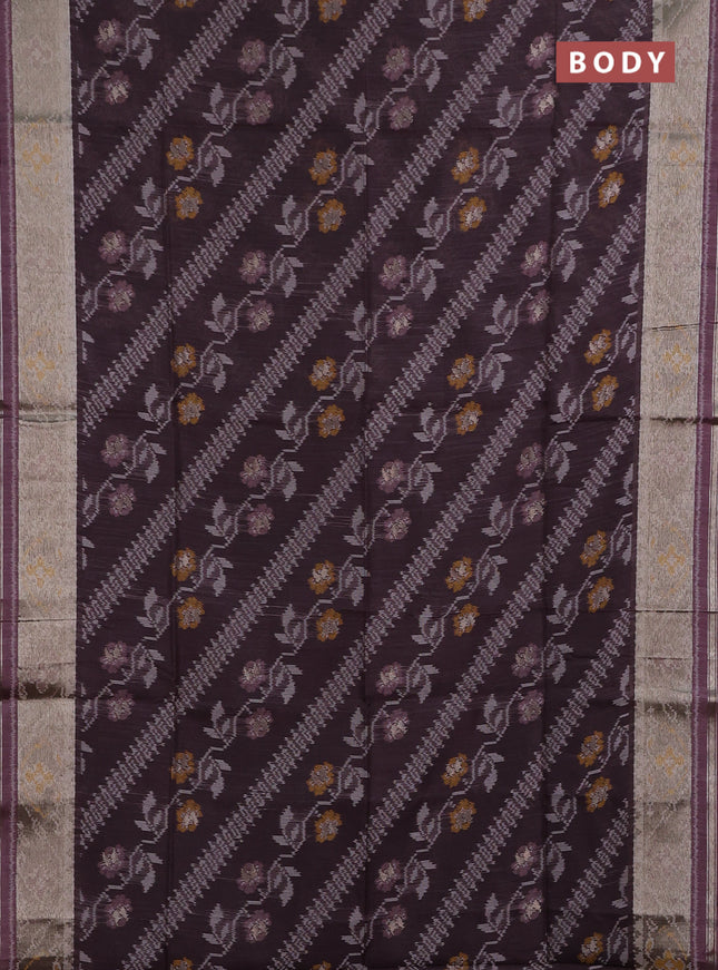 Brown Semi Dupion Saree