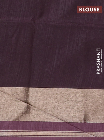 Brown Semi Dupion Saree