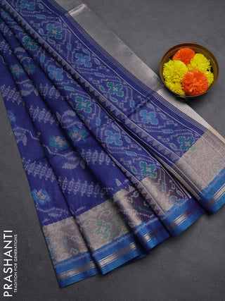 Blue Semi Dupion Saree