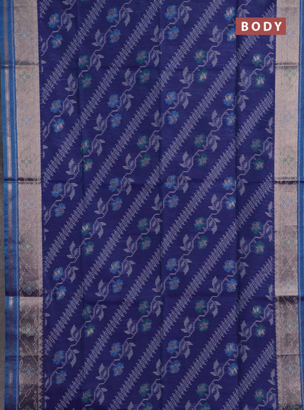 Blue Semi Dupion Saree