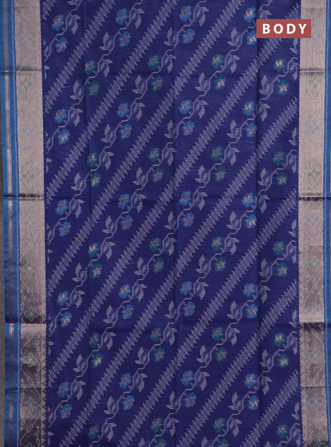 Blue Semi Dupion Saree