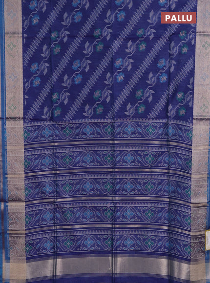 Blue Semi Dupion Saree