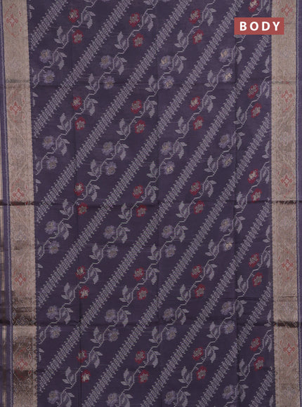 Grey Semi Dupion Saree