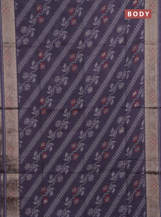 Grey Semi Dupion Saree
