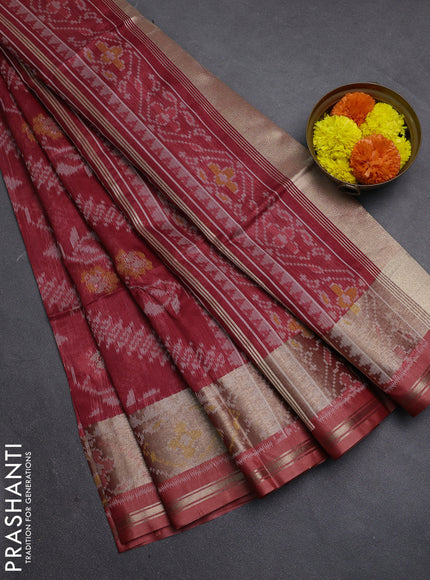 Maroon Semi Dupion Saree
