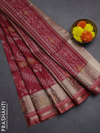 Maroon Semi Dupion Saree