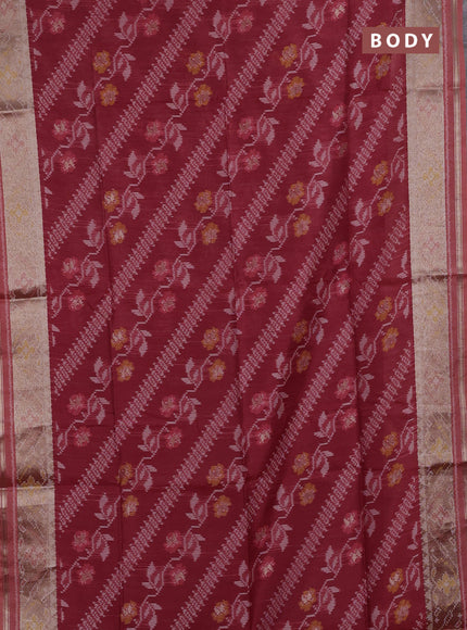 Maroon Semi Dupion Saree