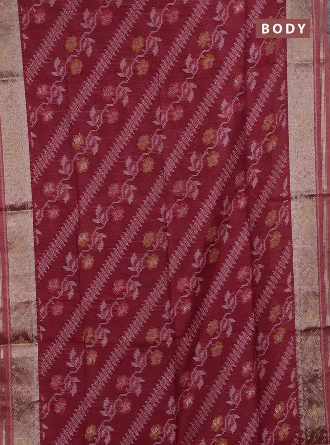 Maroon Semi Dupion Saree