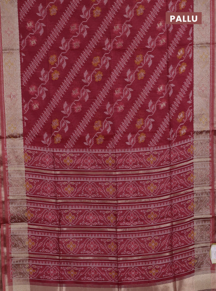 Maroon Semi Dupion Saree