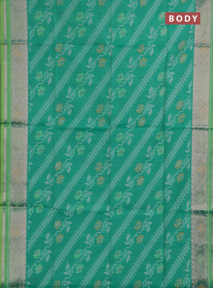 Green Semi Dupion Saree