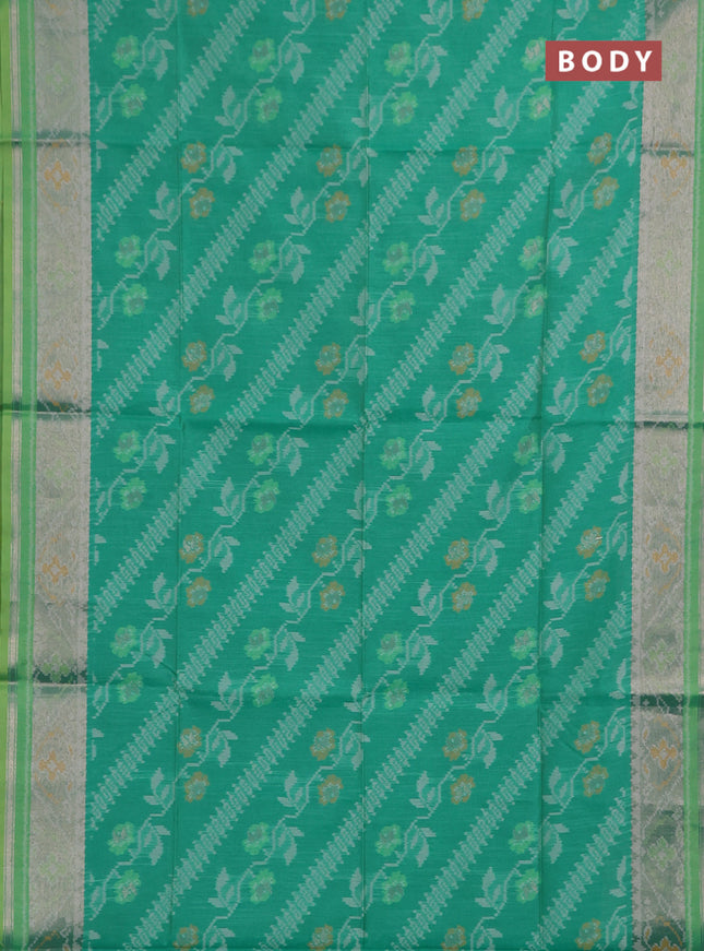 Green Semi Dupion Saree