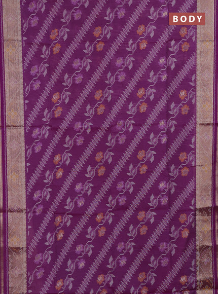 Magenta Pink Semi Dupion Saree