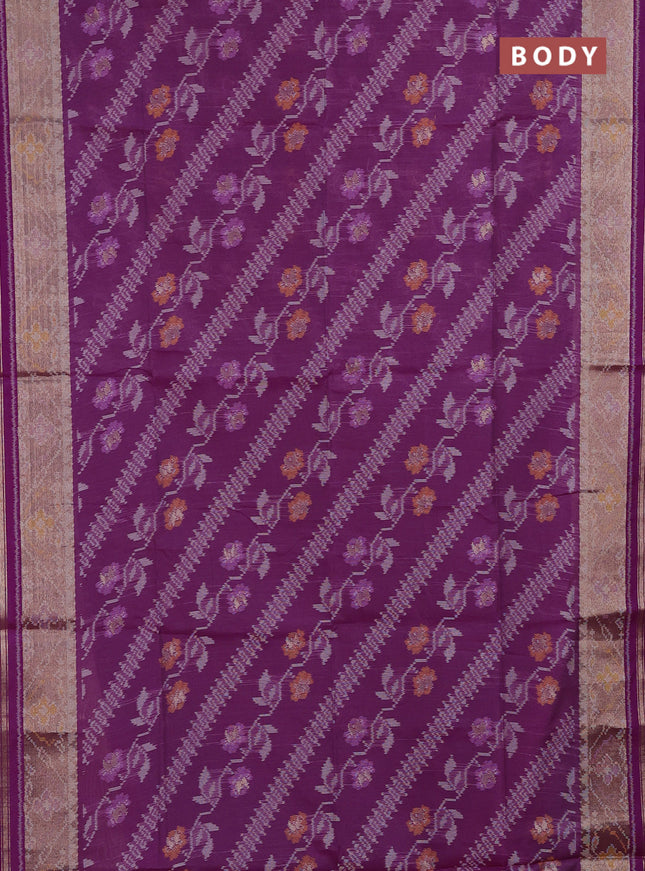 Magenta Pink Semi Dupion Saree