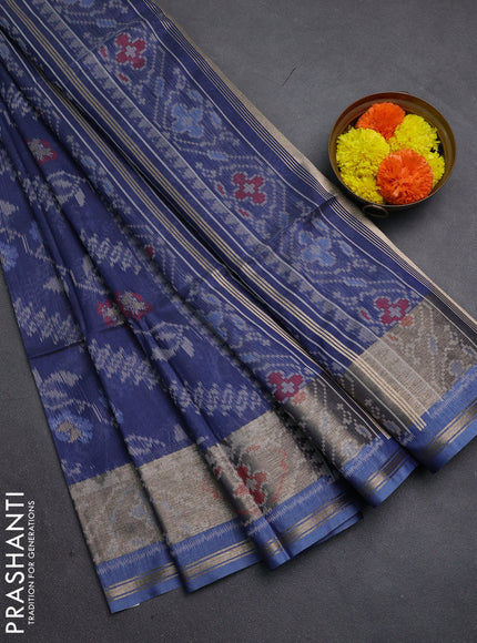 Navy Blue Semi Dupion Saree