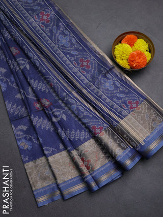 Navy Blue Semi Dupion Saree
