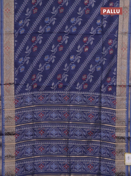Navy Blue Semi Dupion Saree