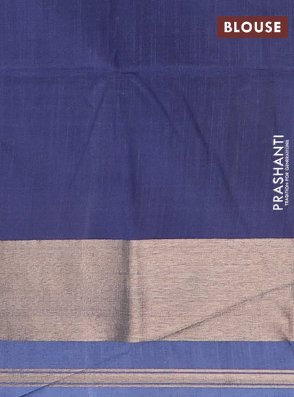 Navy Blue Semi Dupion Saree