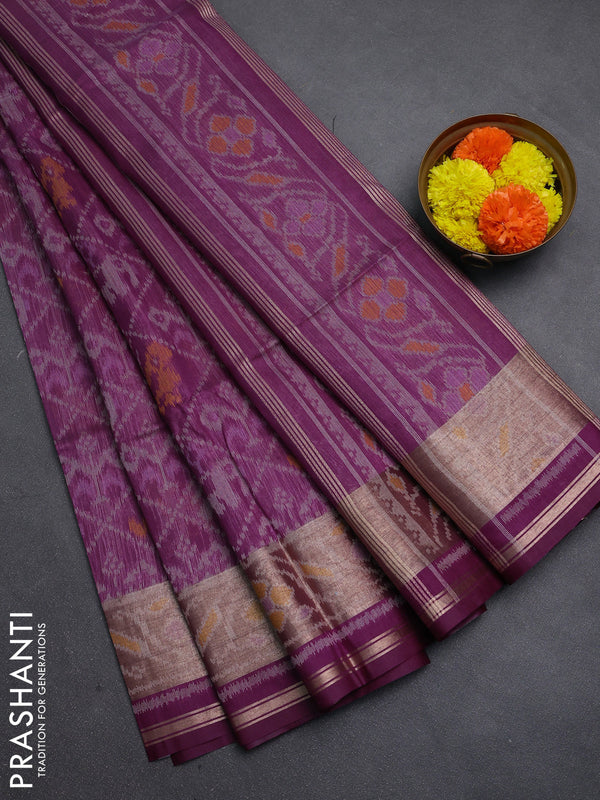 Magenta Pink Semi Dupion Saree