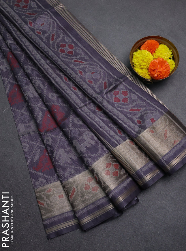Grey Semi Dupion Saree