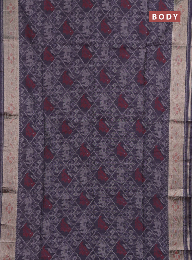 Grey Semi Dupion Saree