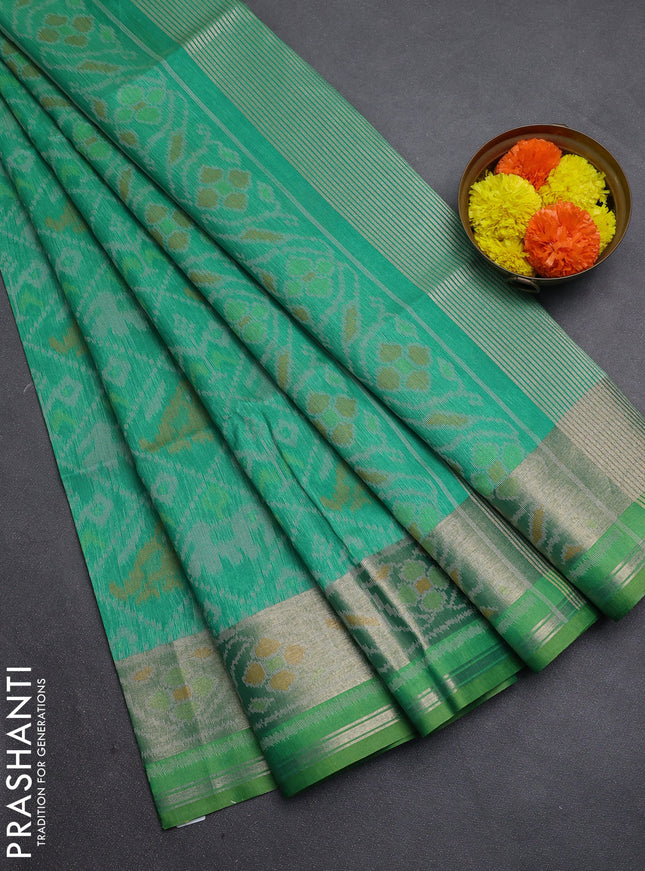 Green Semi Dupion Saree