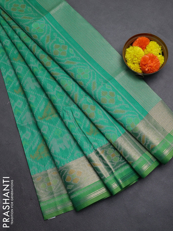 Green Semi Dupion Saree