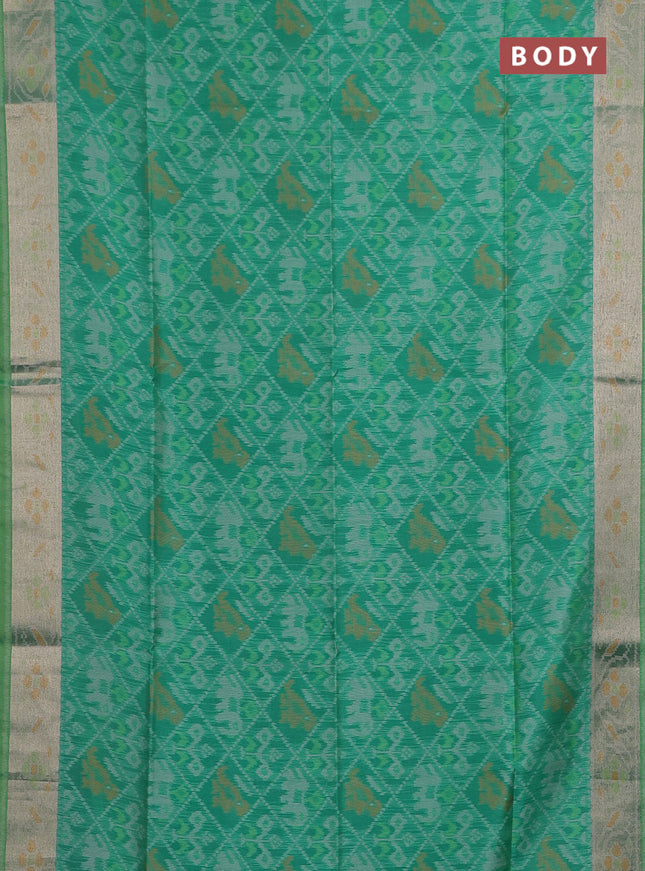 Green Semi Dupion Saree