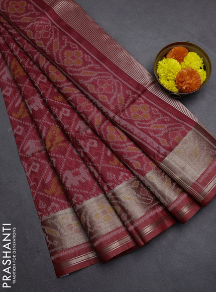 Maroon Semi Dupion Saree