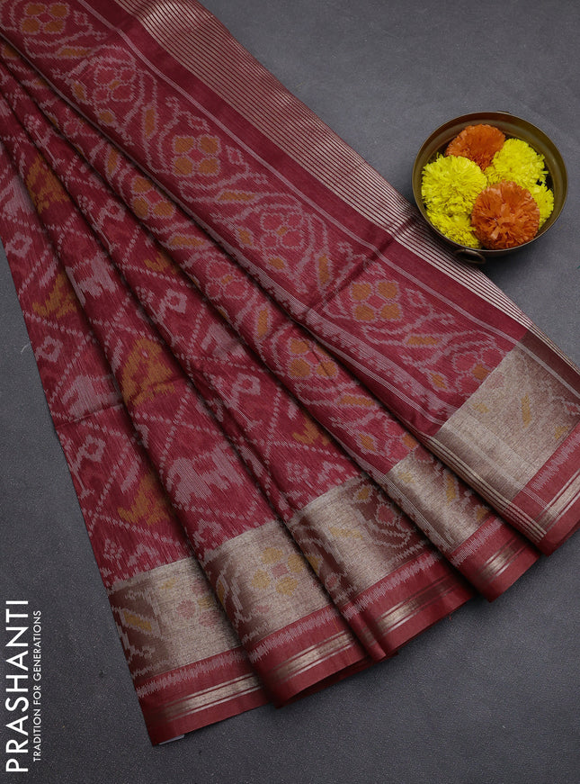 Maroon Semi Dupion Saree