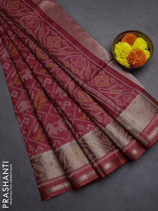 Maroon Semi Dupion Saree