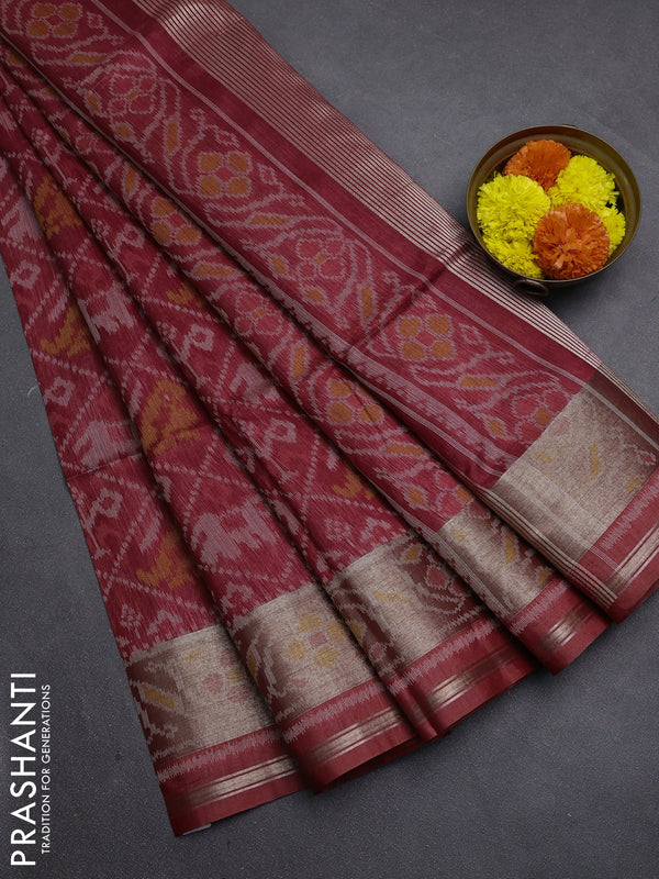 Maroon Semi Dupion Saree