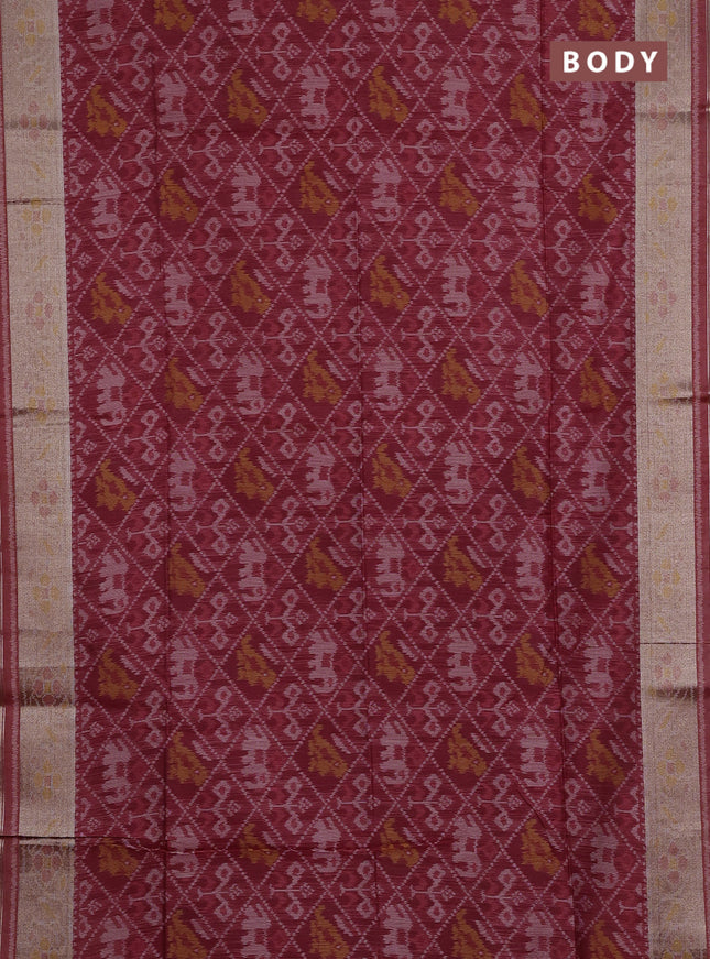 Maroon Semi Dupion Saree