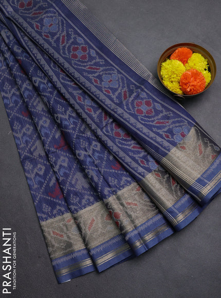 Navy Blue Semi Dupion Saree