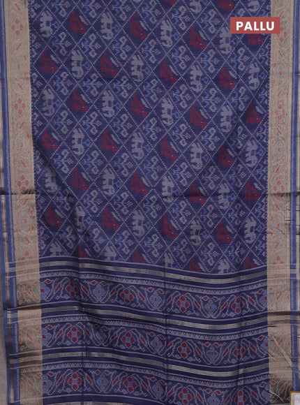 Navy Blue Semi Dupion Saree