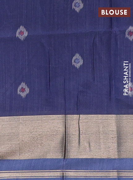 Navy Blue Semi Dupion Saree