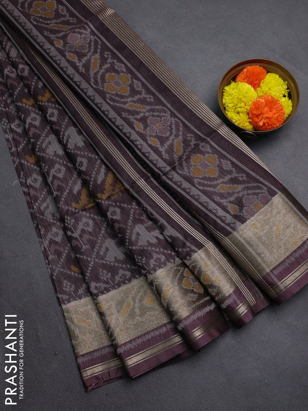 Brown Semi Dupion Saree