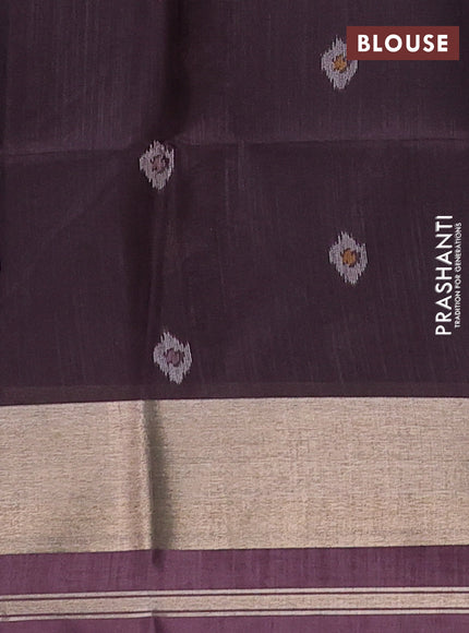 Brown Semi Dupion Saree