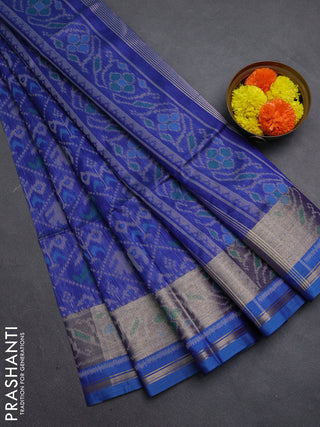 Blue Semi Dupion Saree