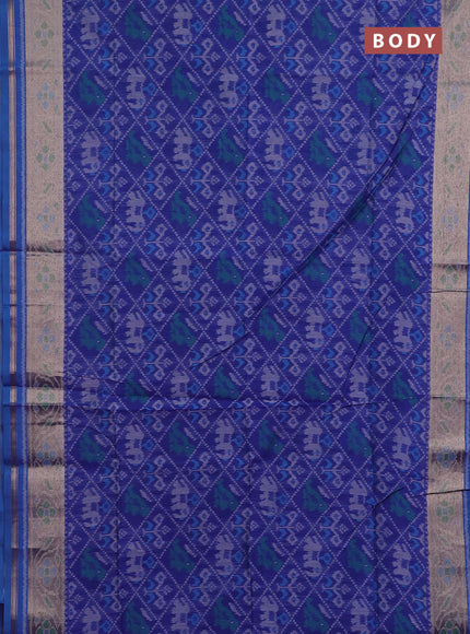 Blue Semi Dupion Saree