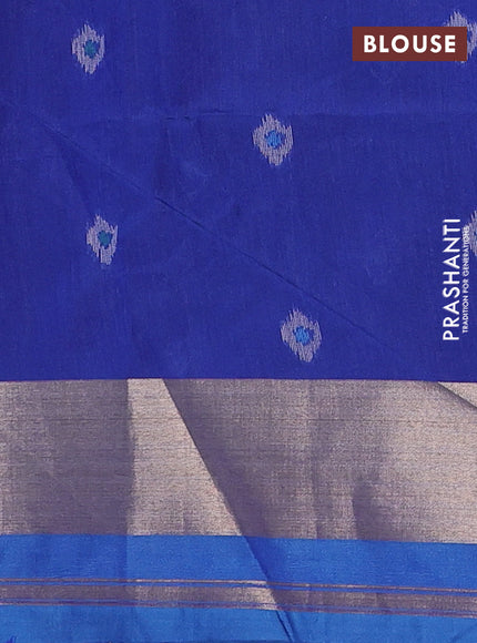 Blue Semi Dupion Saree