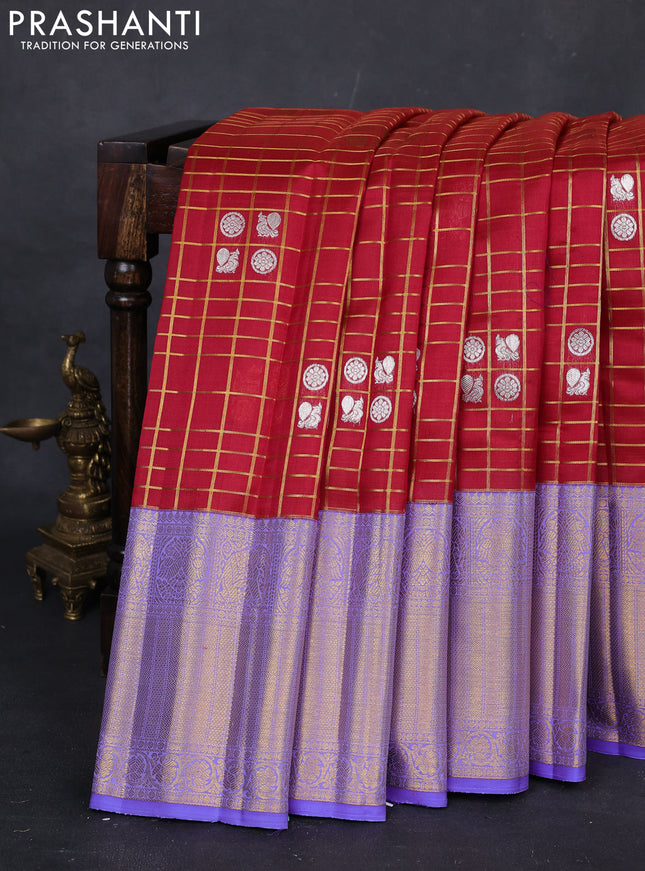 Maroon & Laender Kora Kanchipuram Silk