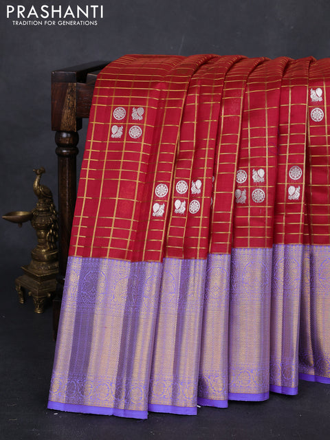 Maroon & Laender Kora Kanchipuram Silk