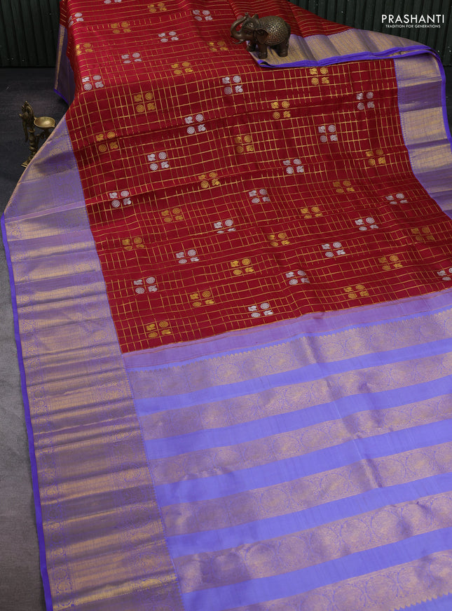 Maroon & Laender Kora Kanchipuram Silk