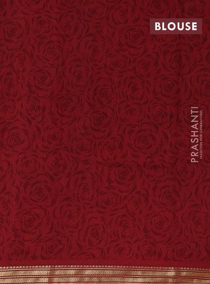 Black & Maroon Muslin Silk - Prints