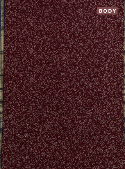 Maroon & Blue Muslin Silk - Prints