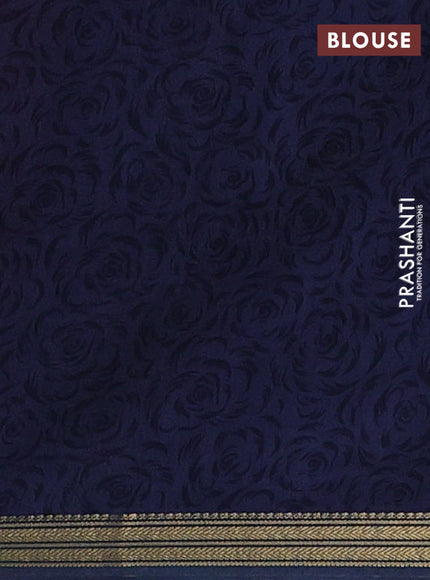Maroon & Blue Muslin Silk - Prints